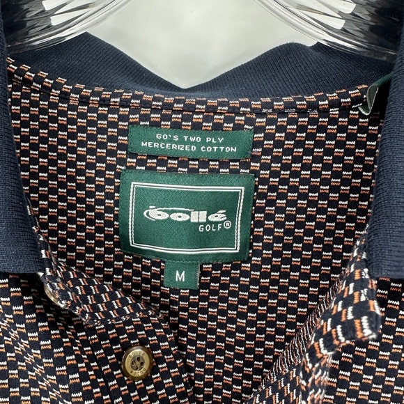 NWT Bolle Golf Multicolor 60s Two Ply Mercerized Cotton Short Sleeve Polo Medium - Picture 4 of 10